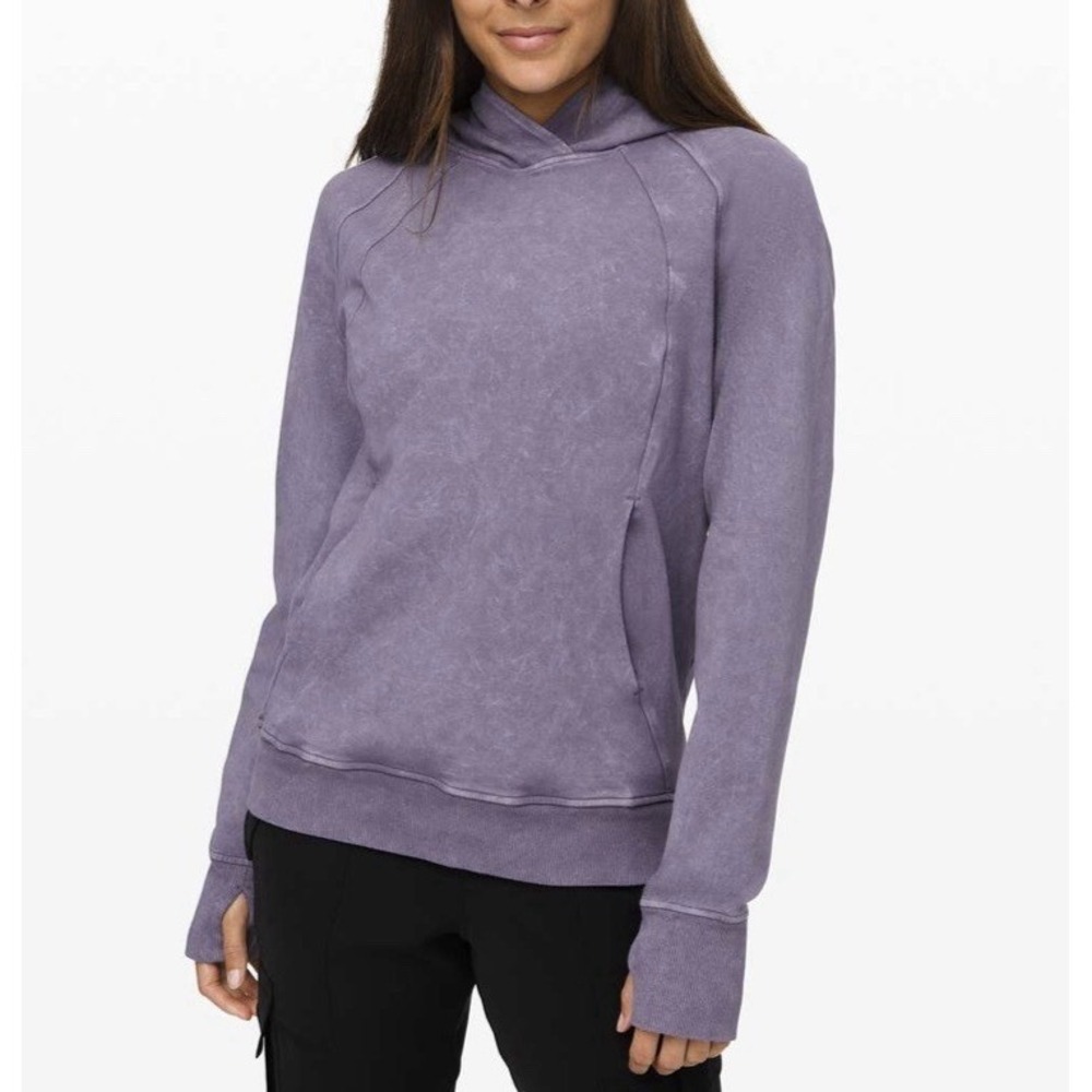 Lululemon Scuba Pullover Hoodie Washed Purple Quartz Size 2 Retro Skater Dance